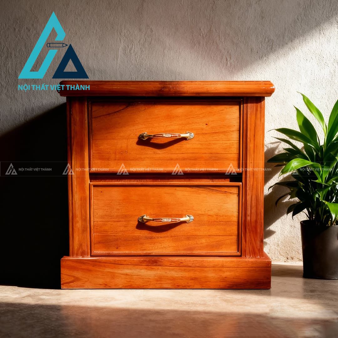 Tủ đầu giường gỗ nâu cao cấp