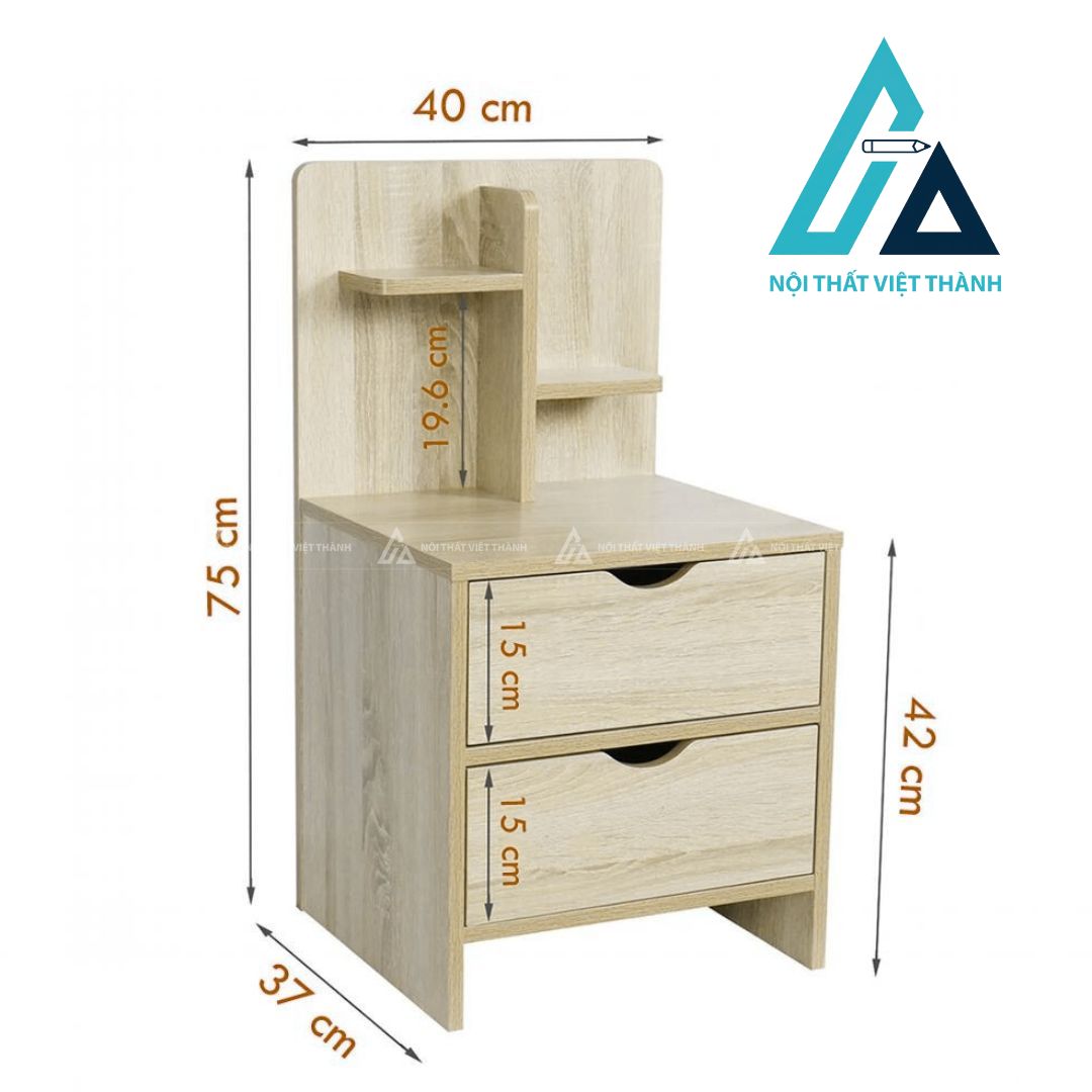 Tủ đầu giường gỗ trắng