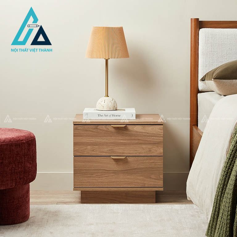 Tủ đầu giường MDF 2 ngăn kéo phong cách hiện đại