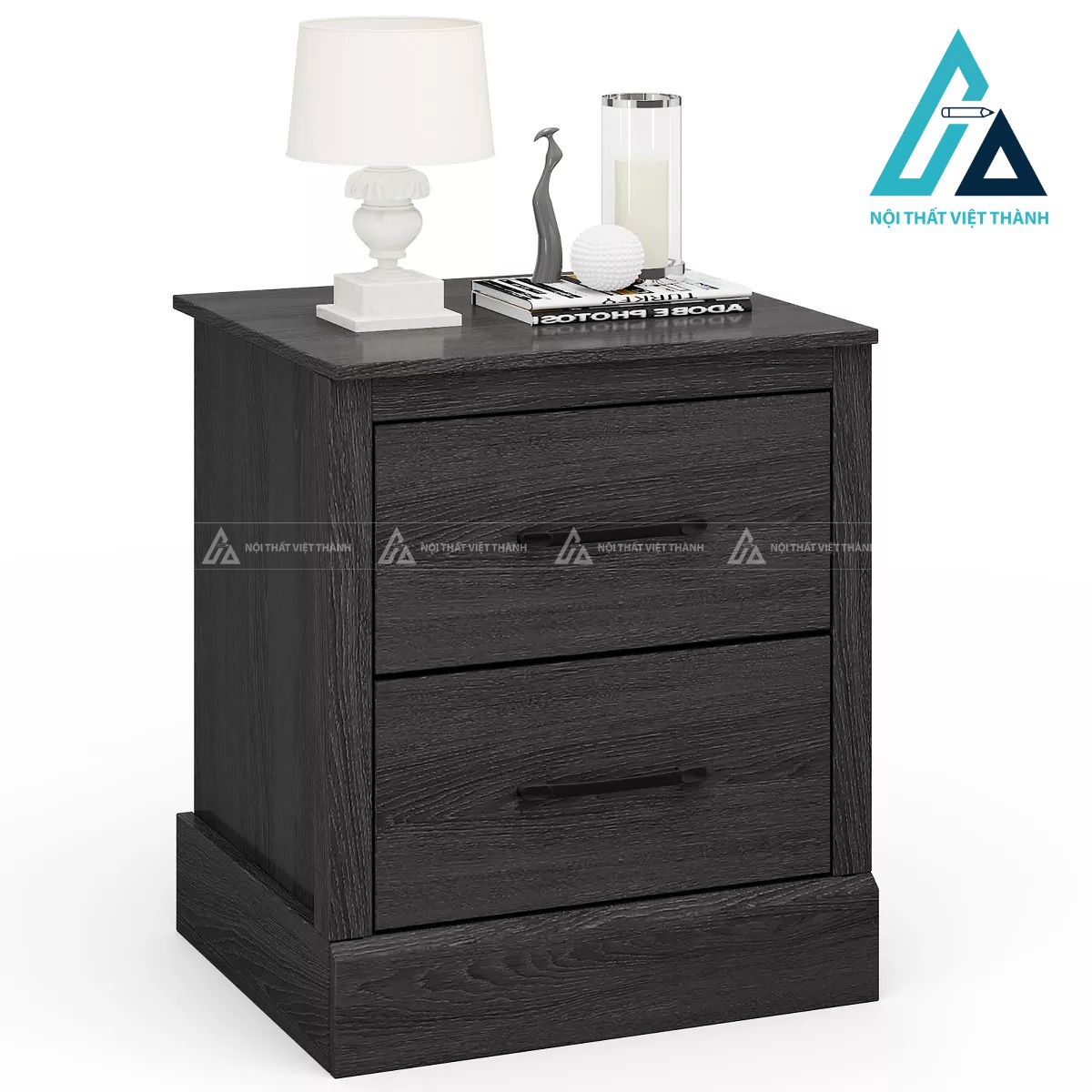 Tủ đầu giường MDF 2 ngăn kéo vân gỗ nhỏ gọn tiện dụng 3