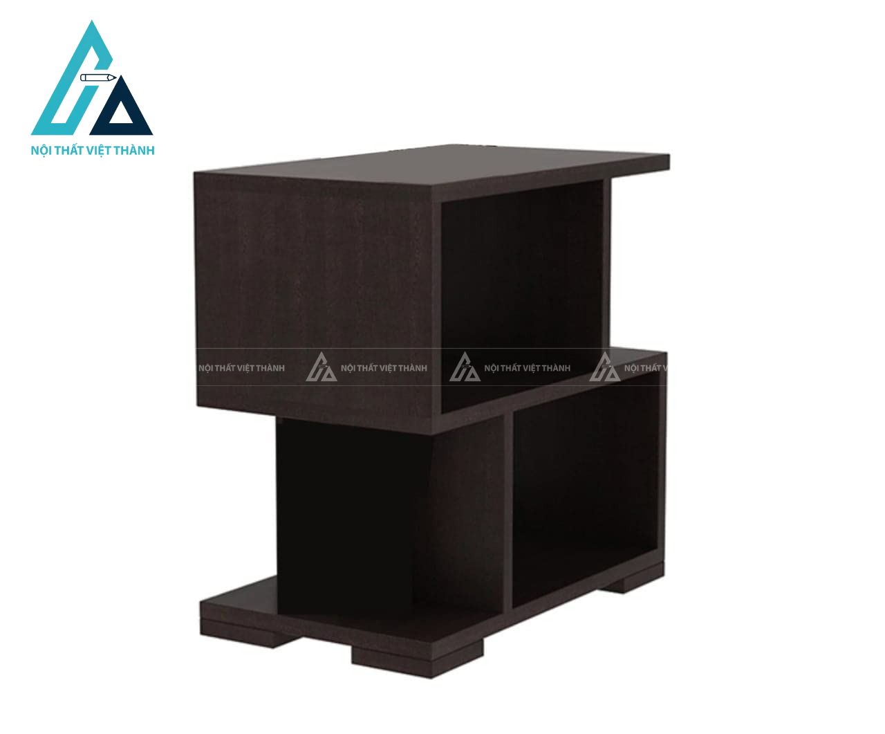 Tủ đầu giường MDF dáng chữ S vân gỗ hiện đại nhỏ gọn đa năng 3