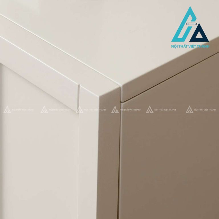 Tủ đầu giường MDF màu be phong cách Japandi hiện đại tối giản 3