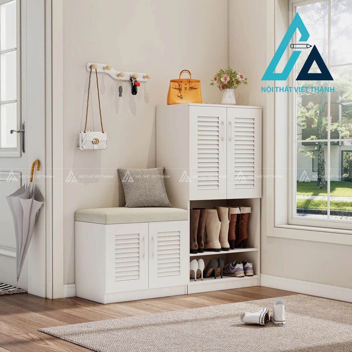 Tủ giày kết hợp ghế ngồi