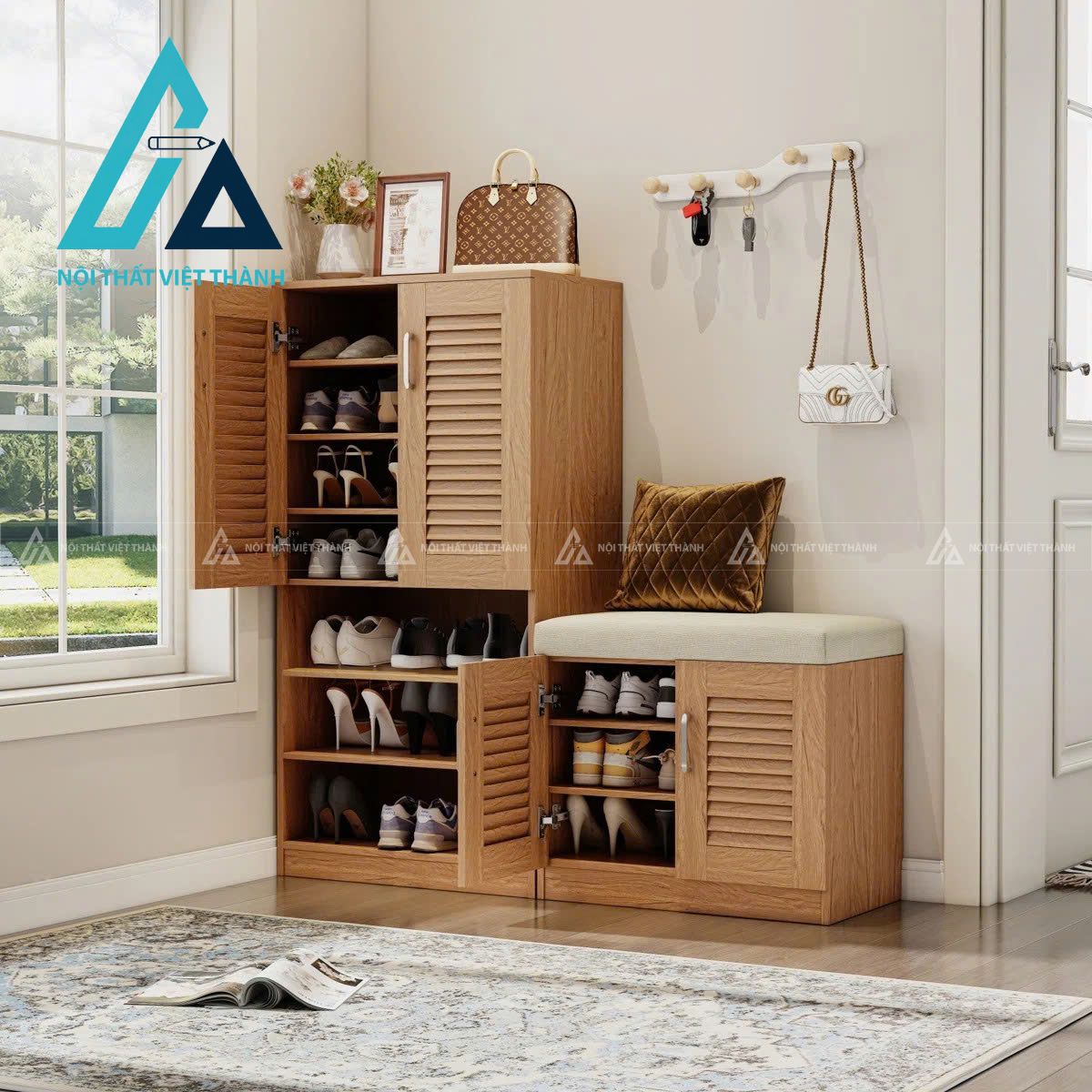 Tủ giày kết hợp ghế ngồi