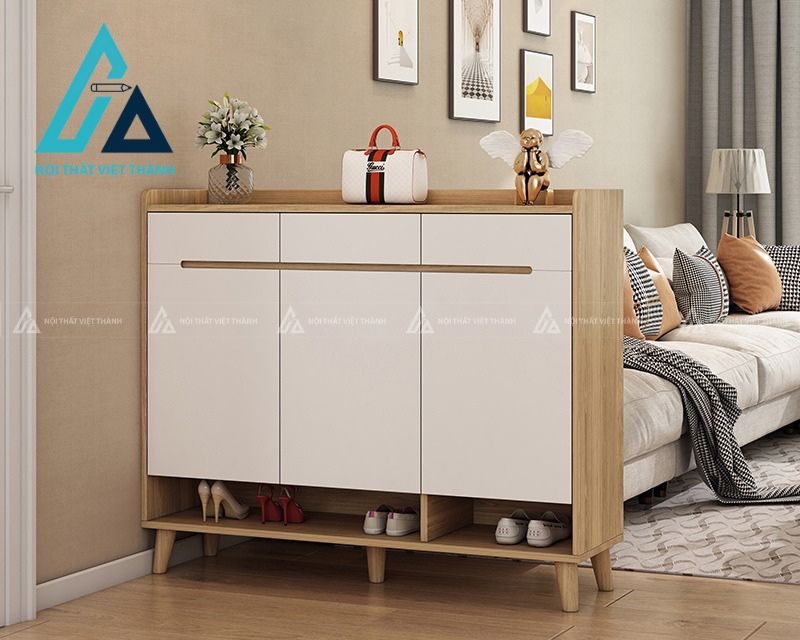 Tủ giày 3 cánh kèm kệ dưới