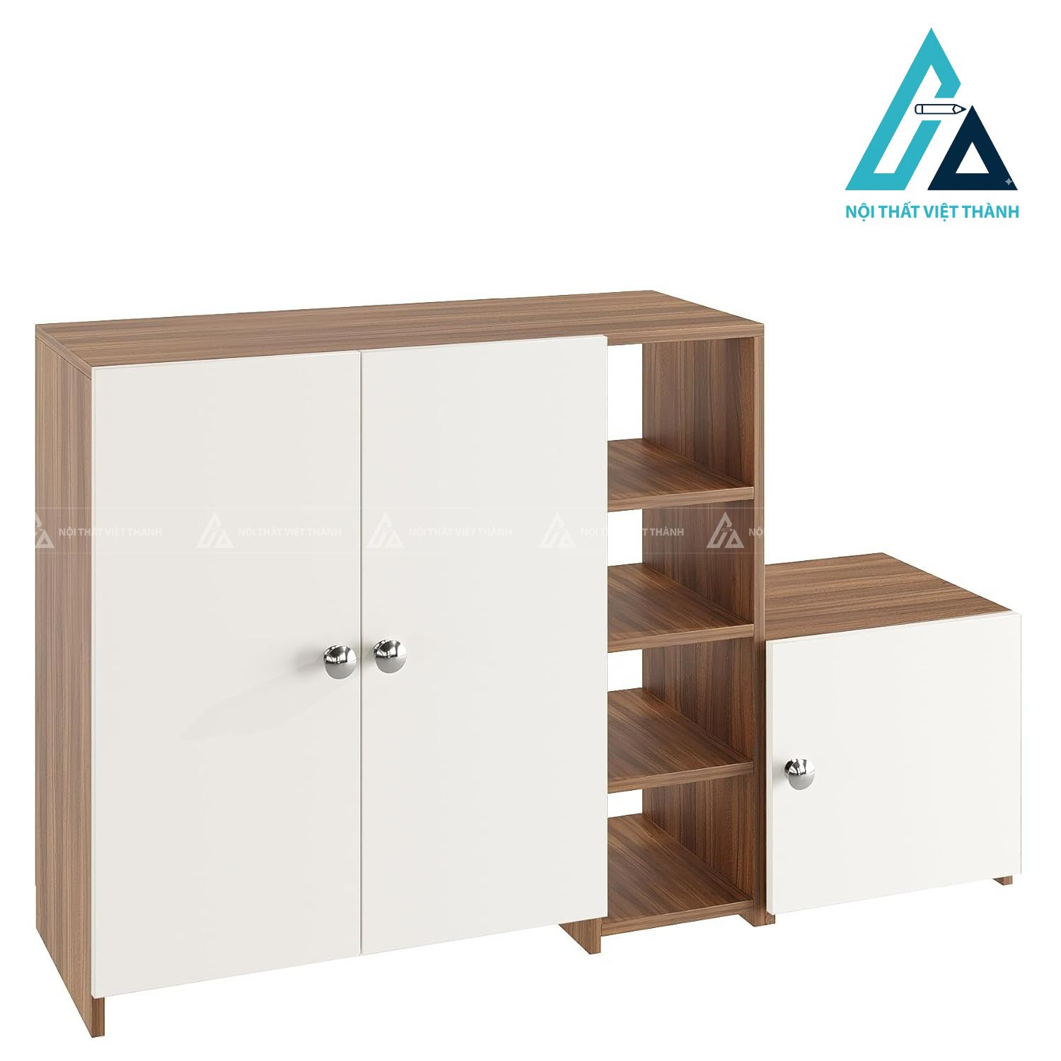 Tủ giày gỗ công nghiệp đa năng phối trắng vân gỗ hiện đại tiện dụng 3