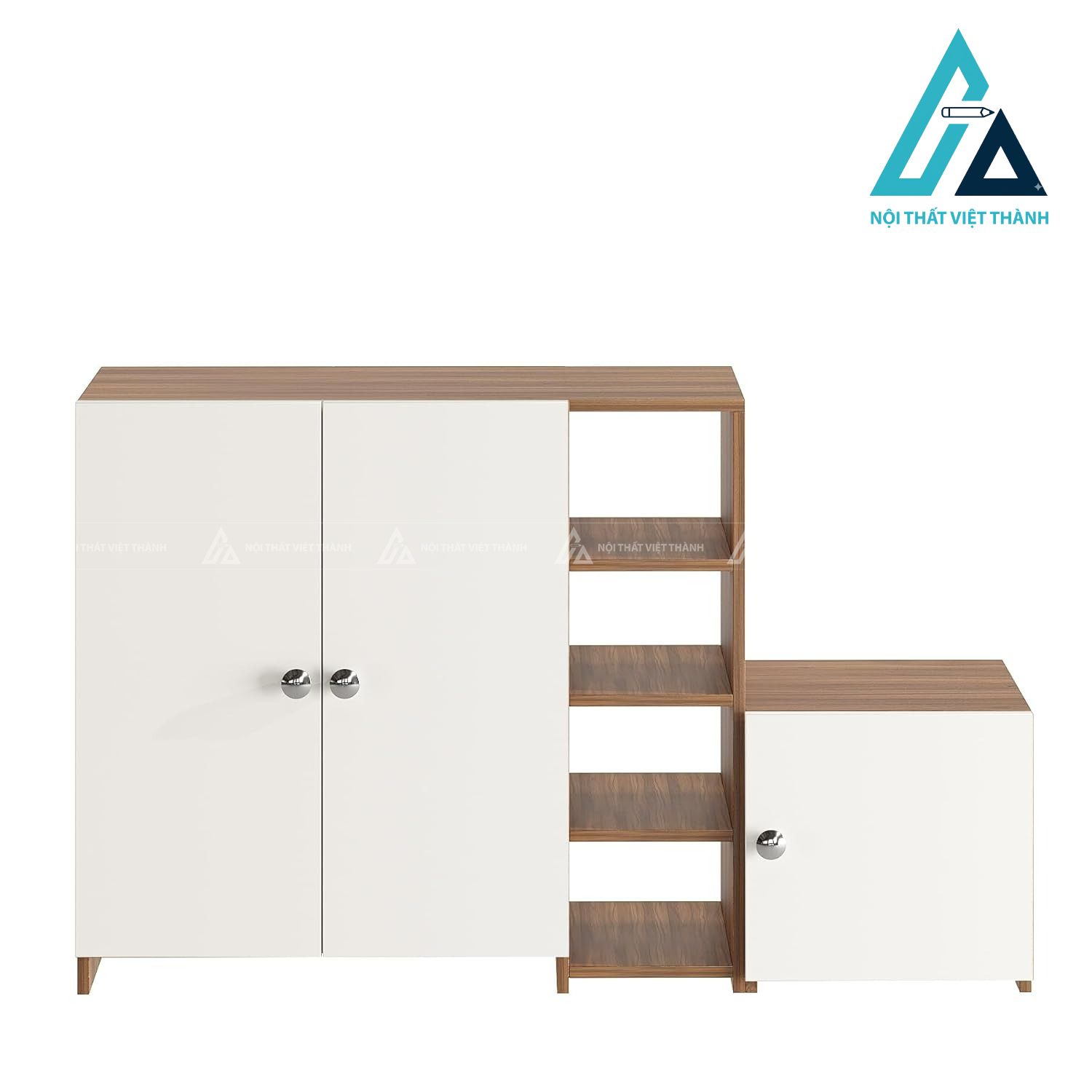 Tủ giày gỗ công nghiệp đa năng phối trắng vân gỗ hiện đại tiện dụng 5