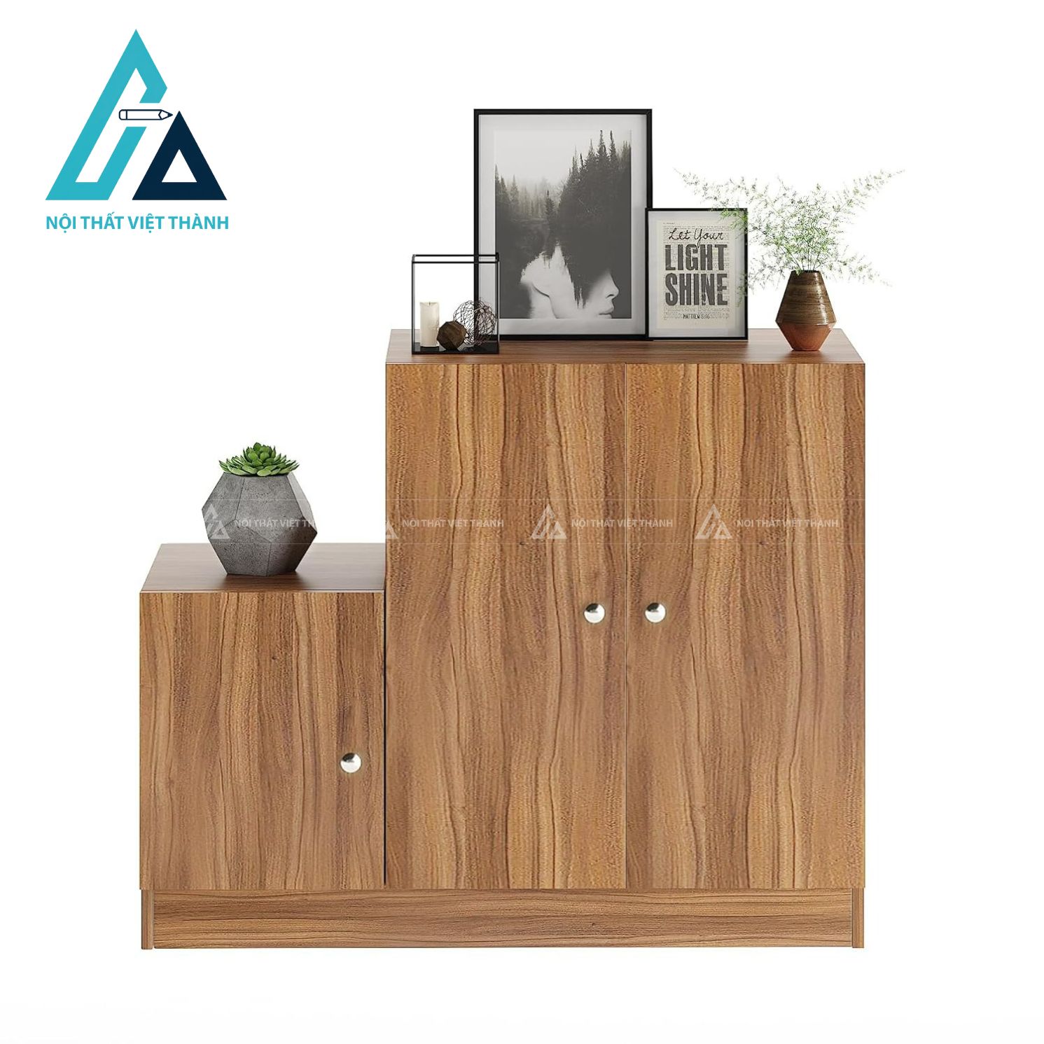 Tủ giày MDF 6 tầng vân gỗ tự nhiên thiết kế đứng hiện đại gọn gàng 3