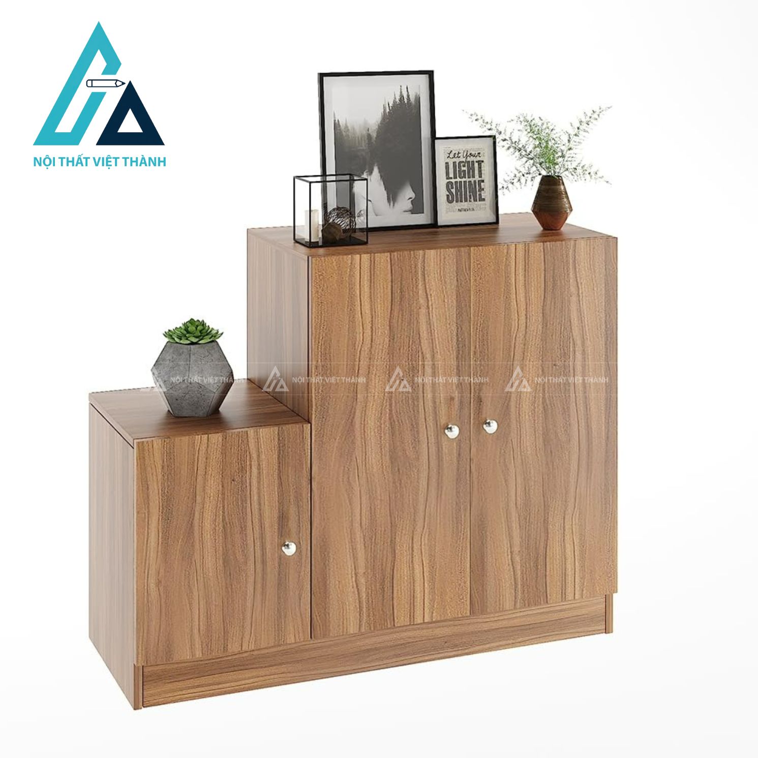 Tủ giày MDF 6 tầng vân gỗ tự nhiên thiết kế đứng hiện đại gọn gàng 5