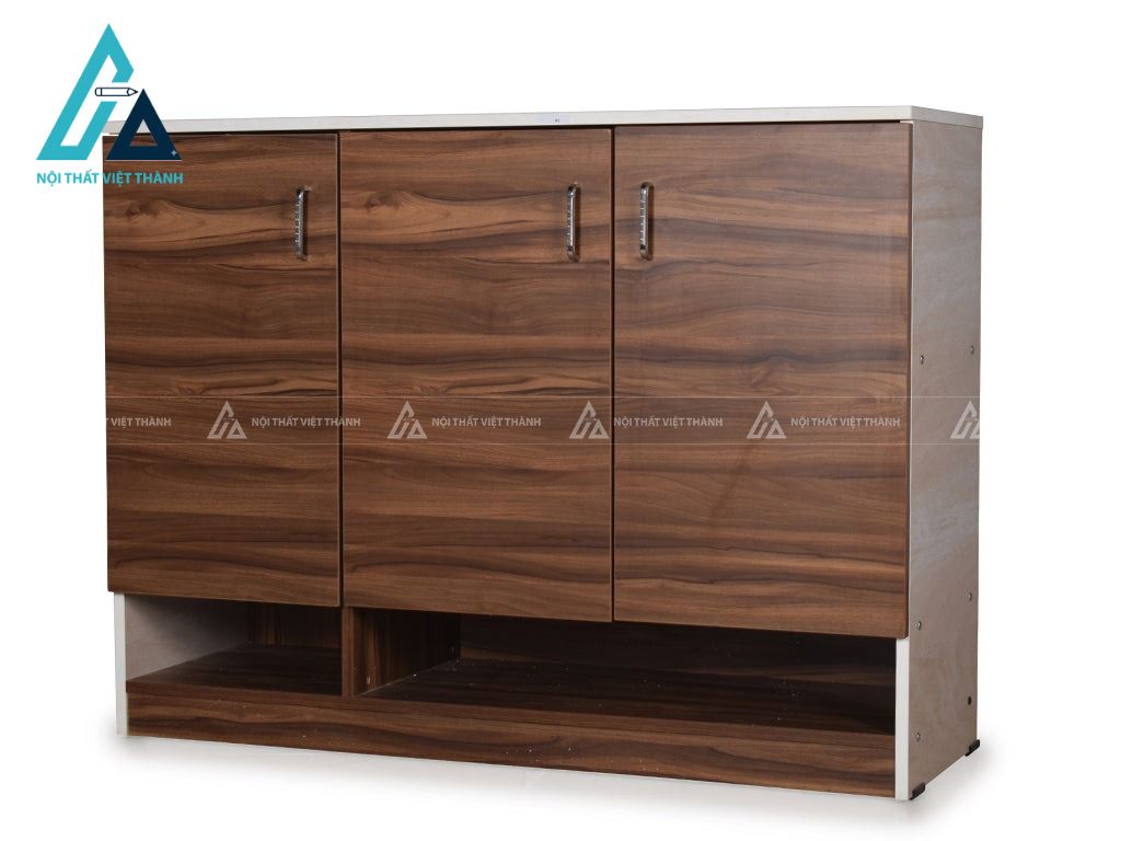 Tủ giày MDF màu óc chó hiện đại thiết kế tối giản sang trọng 2