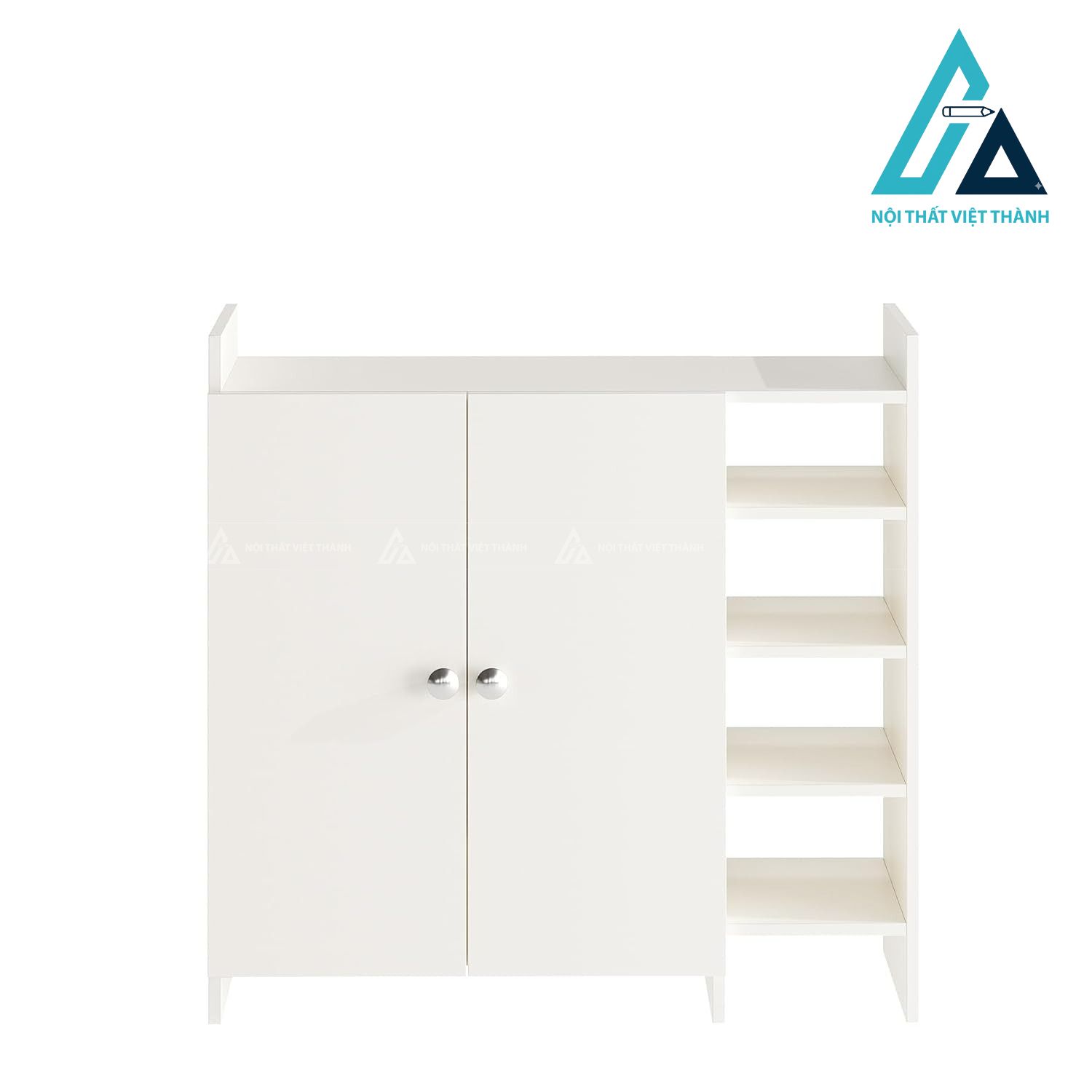 Tủ giày MDF màu trắng hiện đại dáng đứng nhiều tầng tiện lợi 4