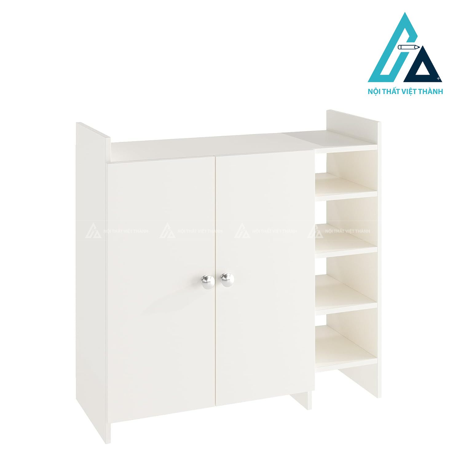 Tủ giày MDF màu trắng hiện đại dáng đứng nhiều tầng tiện lợi 5
