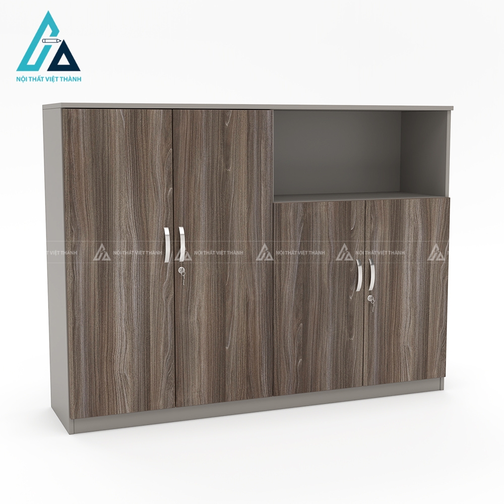 Tủ hồ sơ 4 cánh thấp thiết kế lệch tầng độc đáo