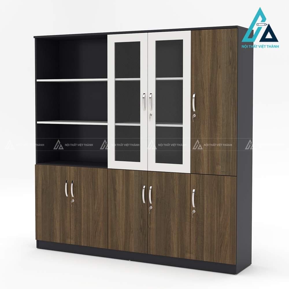 Tủ văn phòng nhiều ngăn kệ hở kết hợp hệ cánh kín bảo mật 1