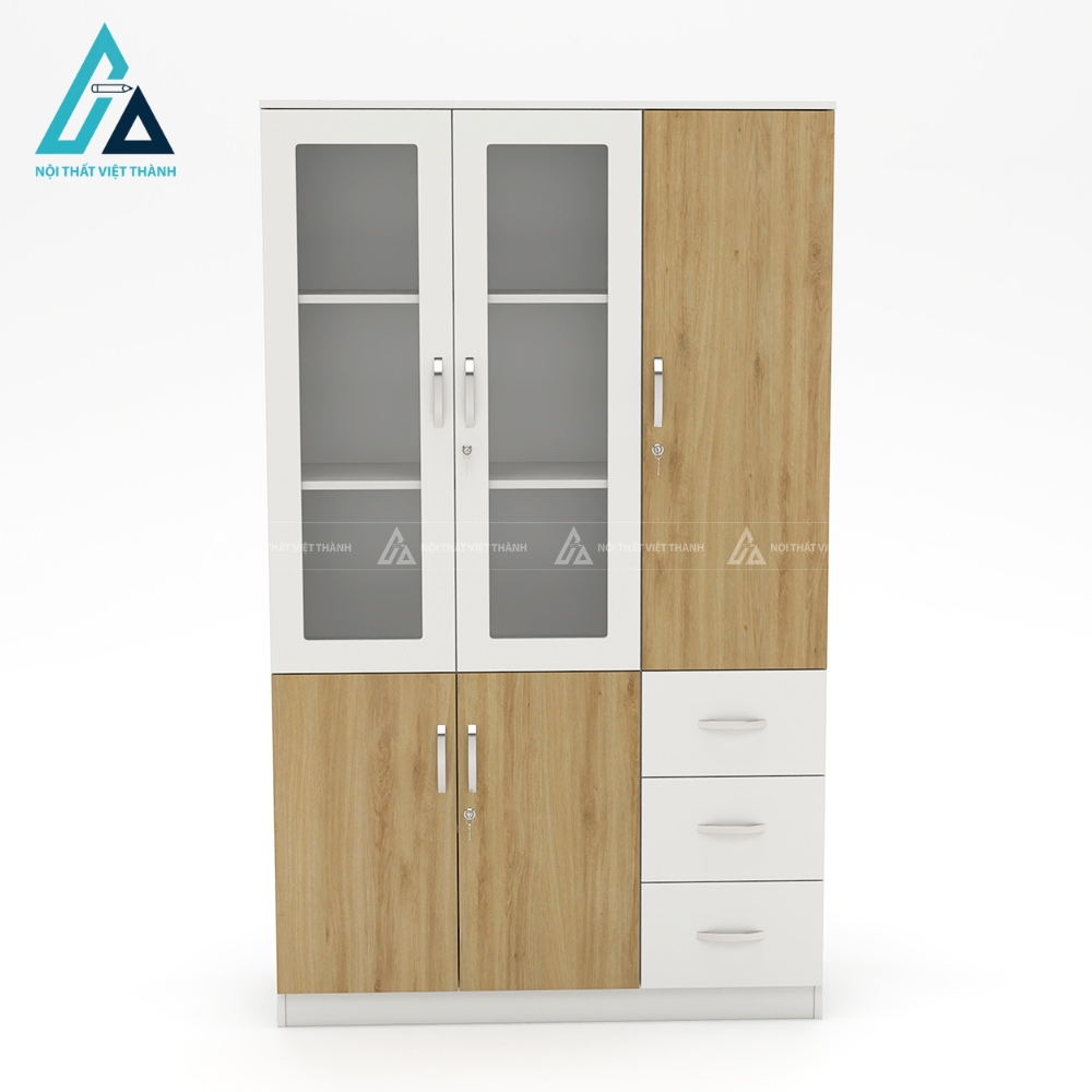 Hệ tủ tài liệu 3 khoang tích hợp ngăn kéo tiện dụng 1