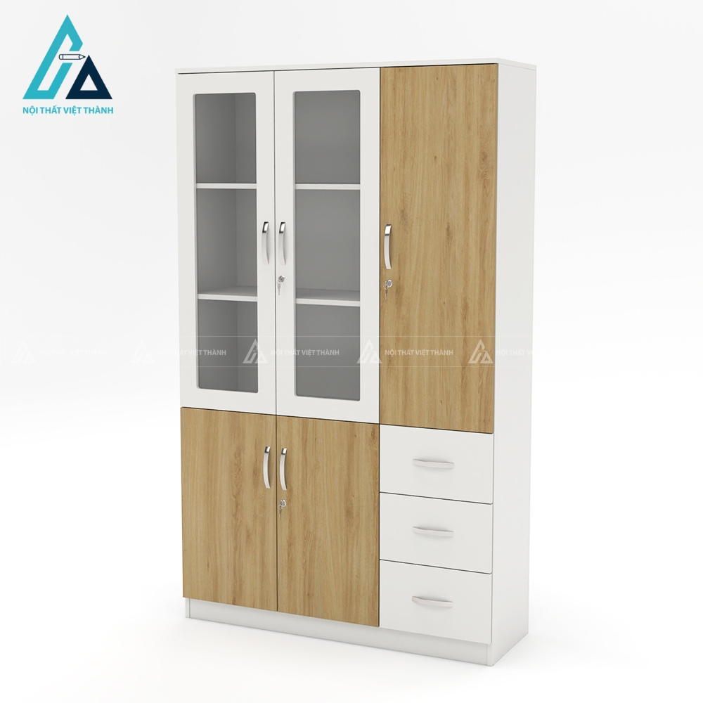 Hệ tủ tài liệu 3 khoang tích hợp ngăn kéo tiện dụng 2