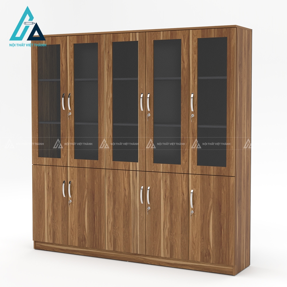 Tủ văn phòng hiện đại màu vàng vân gỗ sồi sang trọng 2