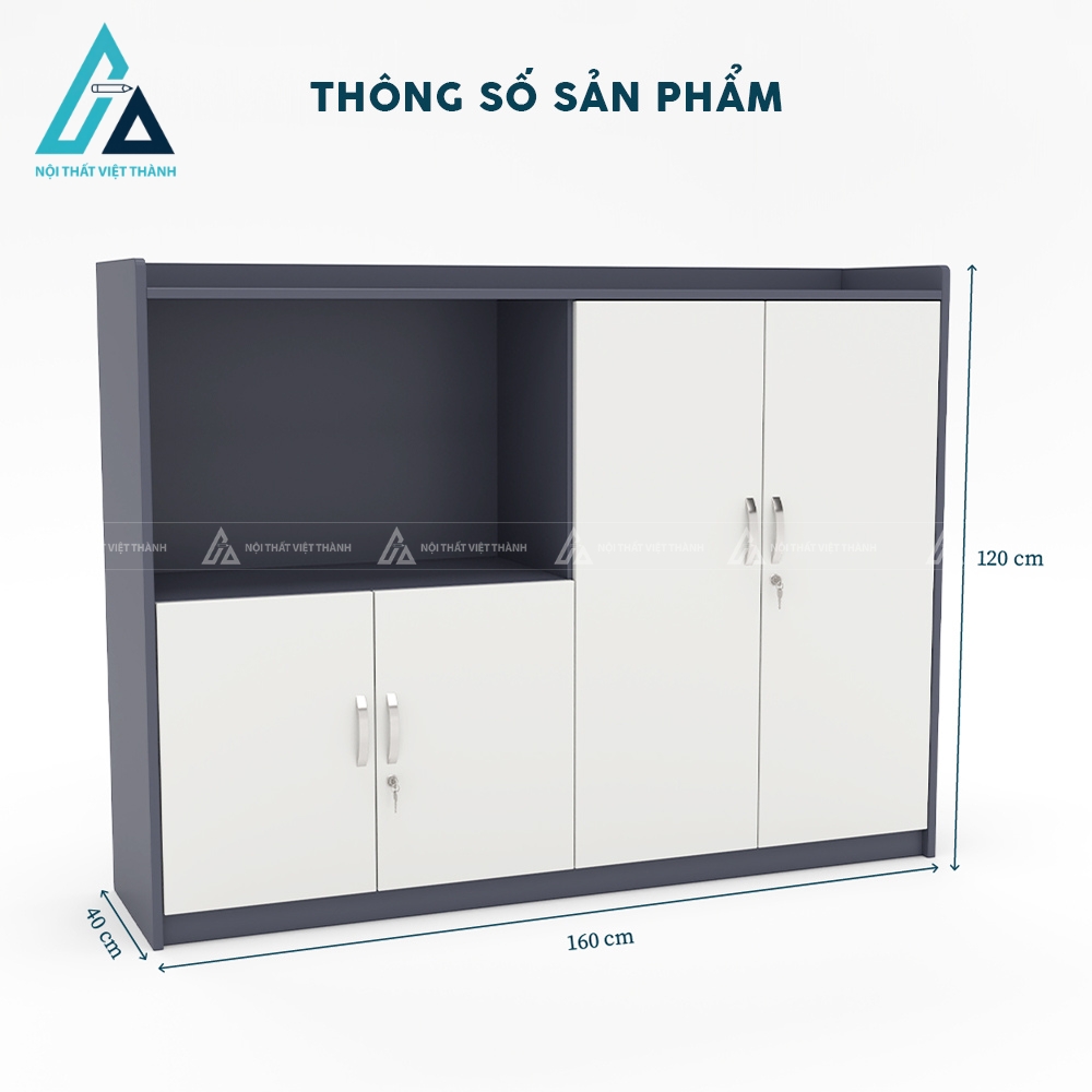 Tủ hồ sơ văn phòng phối màu ghi trắng sang trọng 3