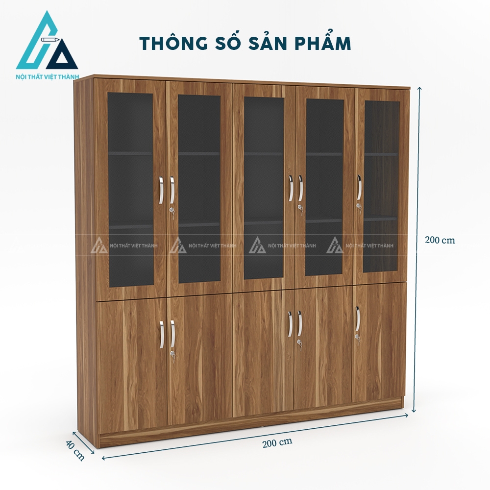 Tủ văn phòng hiện đại màu vàng vân gỗ sồi sang trọng 3