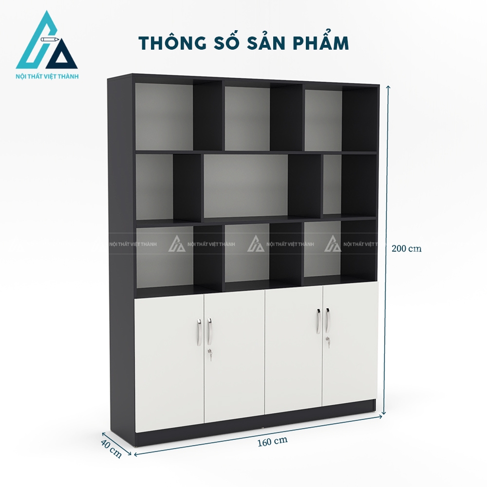 Kệ hồ sơ trang trí so le hiện đại phối màu tương phản sang trọng 3