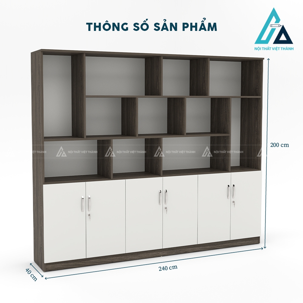 Tủ kệ tài liệu nhiều ngăn thiết kế bất đối xứng tinh tế 3