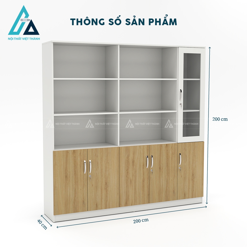 Tủ đựng hồ sơ văn phòng đa năng tông màu sáng sang trọng 3