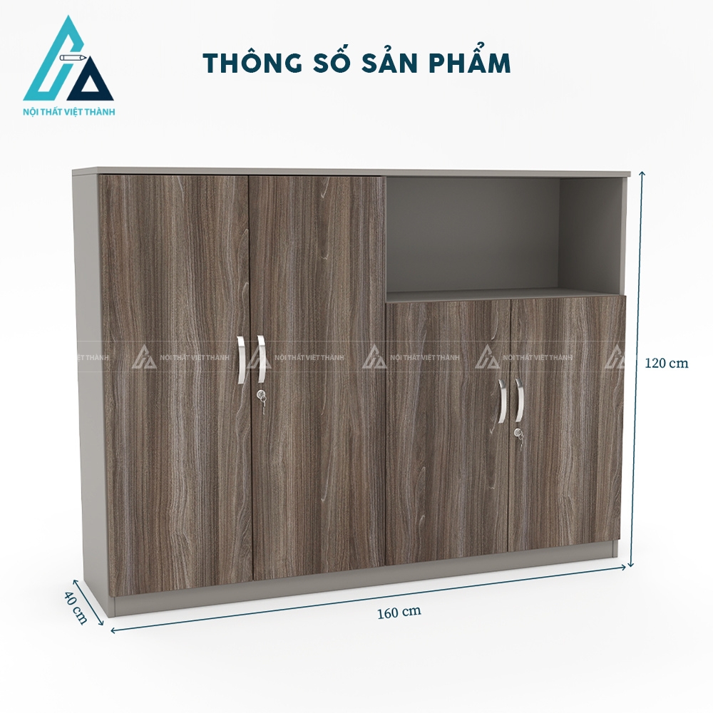 Tủ hồ sơ 4 cánh thấp thiết kế lệch tầng độc đáo 3