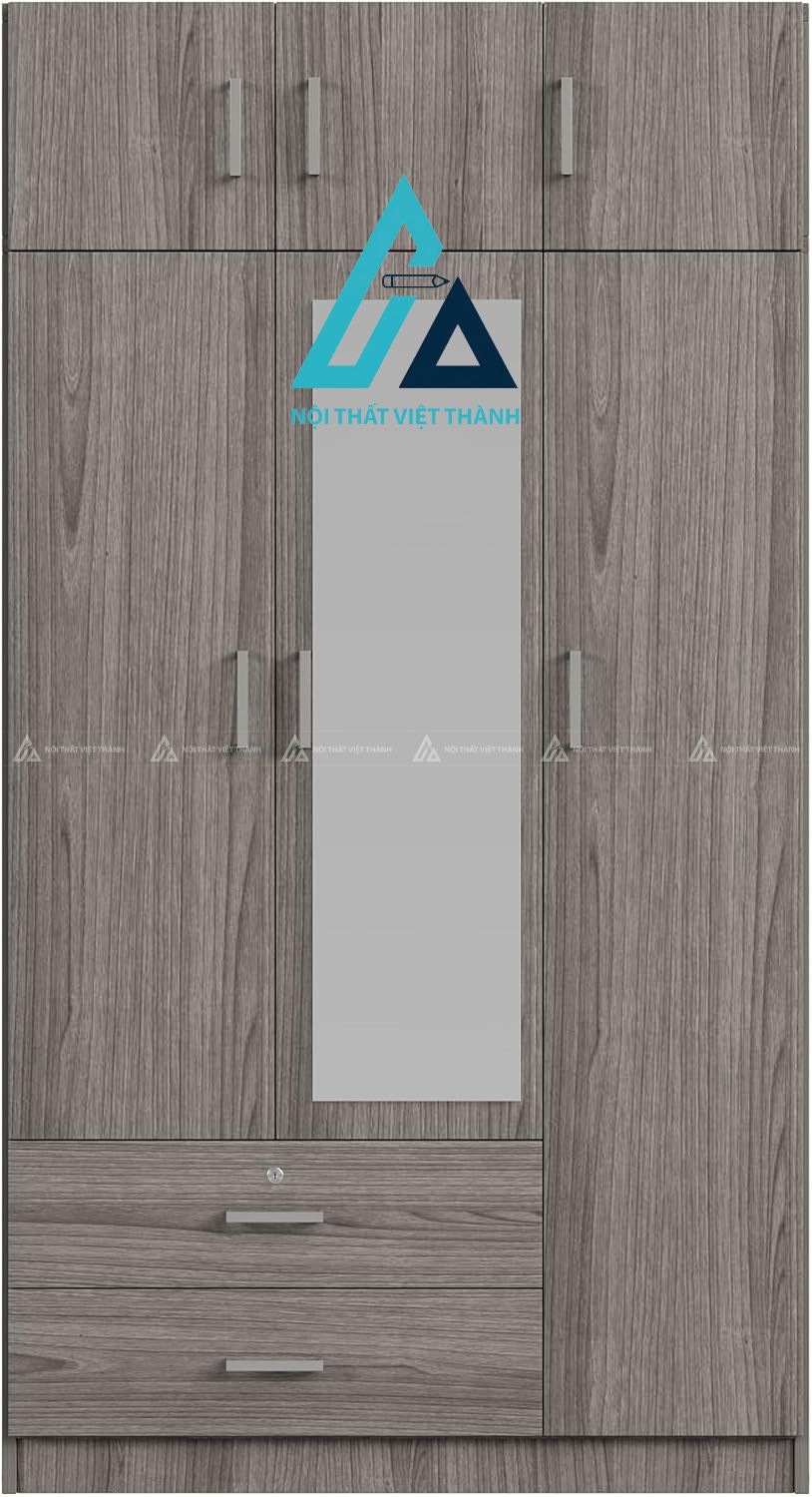 Tủ quần áo 3 cánh MDF có gương soi hiện đại tích hợp ngăn kéo tiện dụng 5