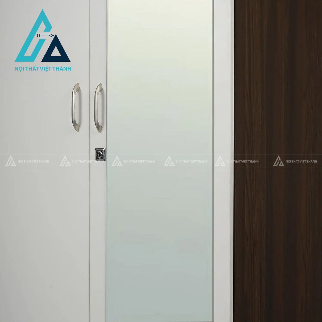 Tủ quần áo 4 cánh MDF màu gỗ óc chó phối trắng kèm gương hiện đại 5
