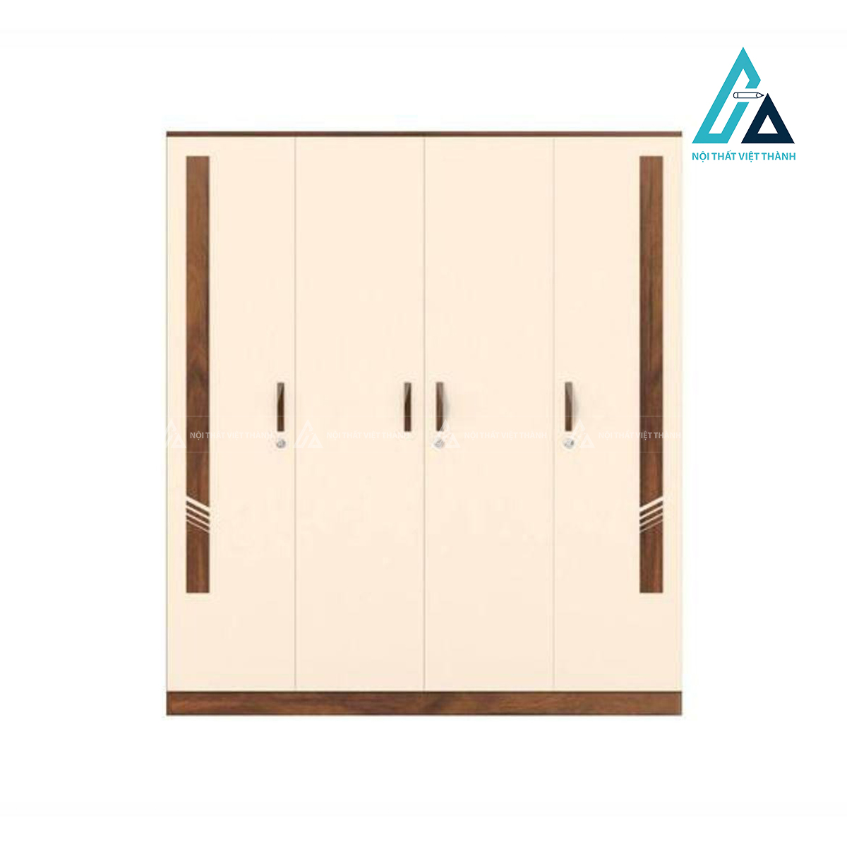 Tủ quần áo 4 cánh MDF màu nâu be hiện đại tiện nghi cho phòng ngủ 3