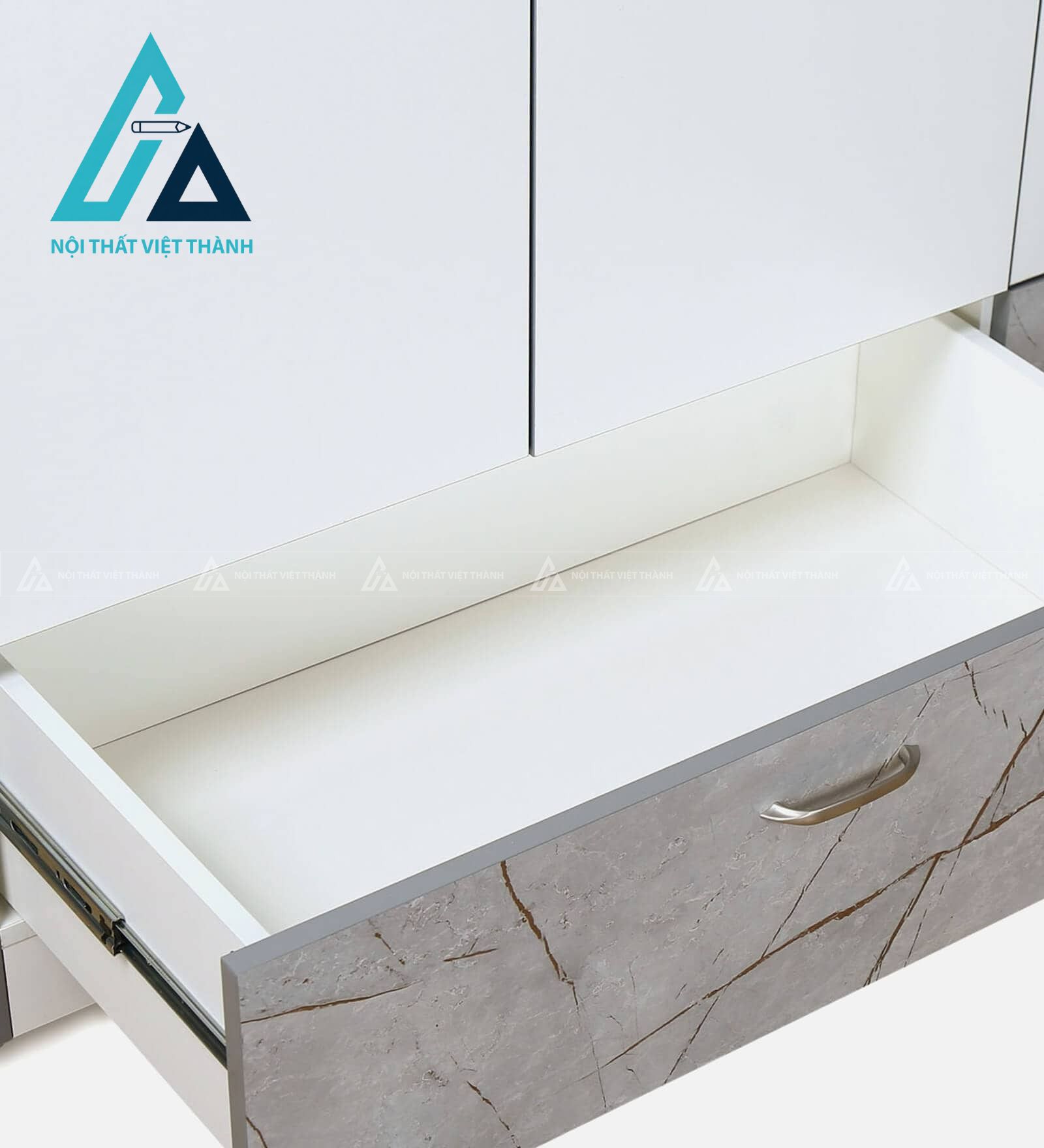 Tủ quần áo 4 cánh MDF phủ Melamine trắng có gương hiện đại tiện dụng 5