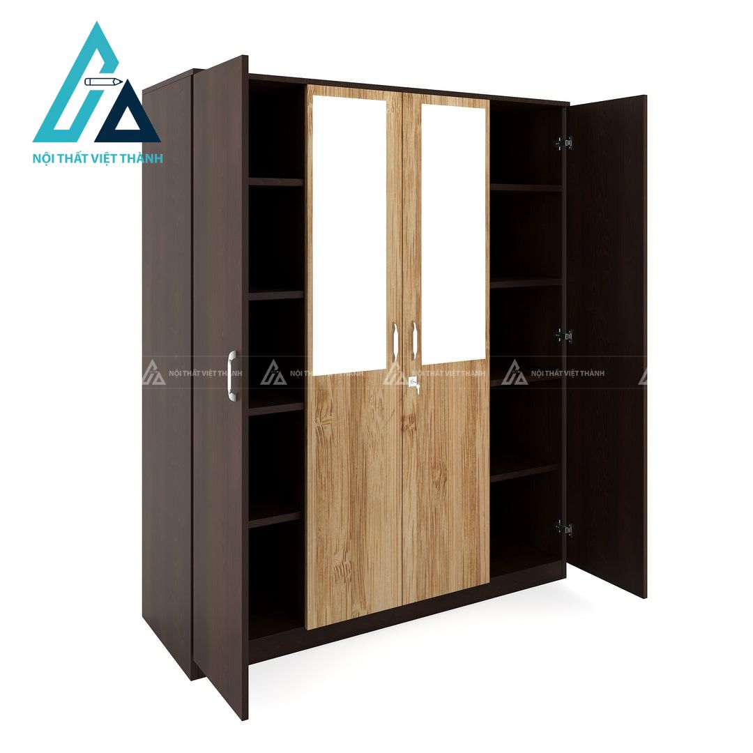 Tủ quần áo 4 cánh MDF vân gỗ hiện đại bền đẹp giá tốt cho gia đình 4