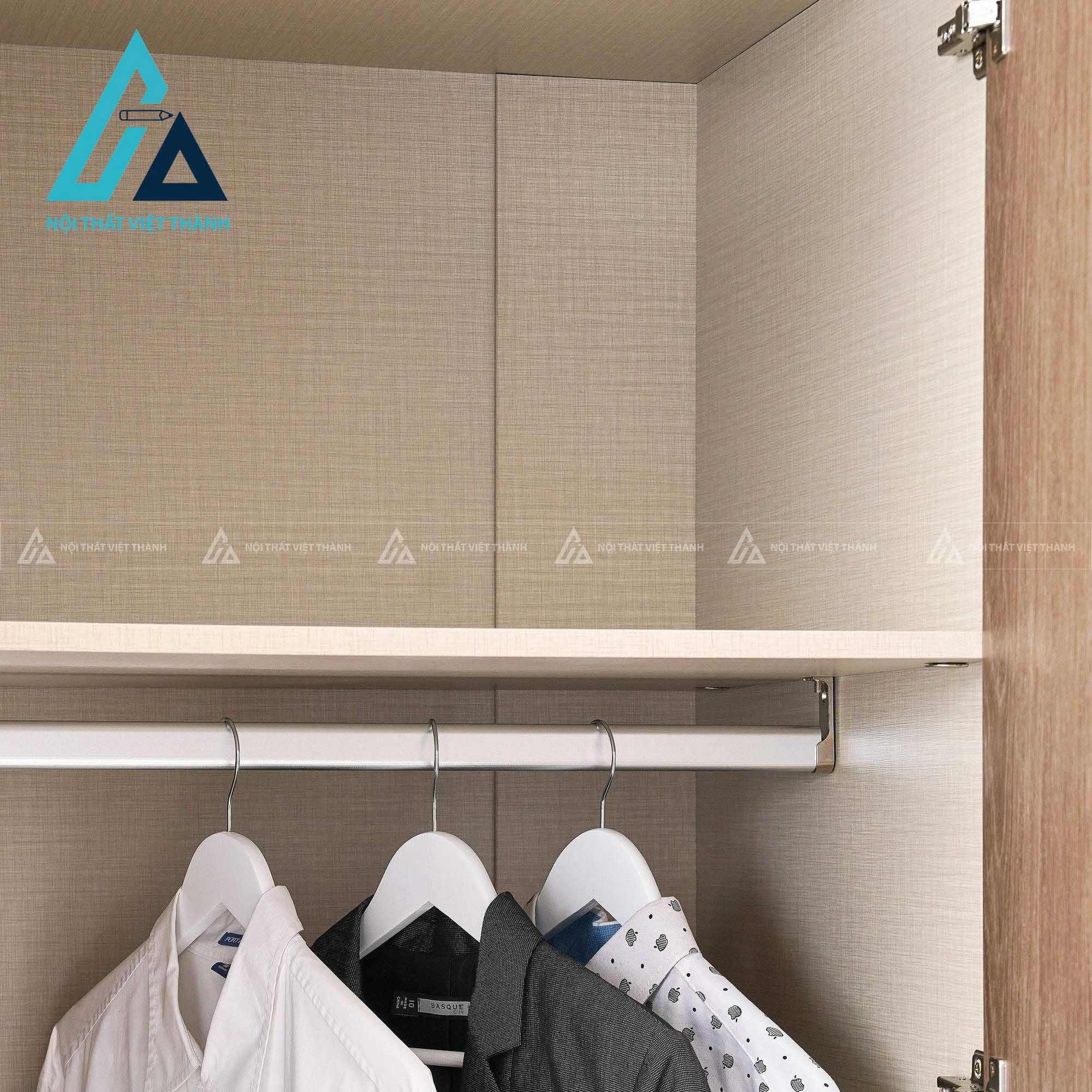 Tủ quần áo 6 cánh kính màu xám MDF tích hợp LED hiện đại cao cấp 4