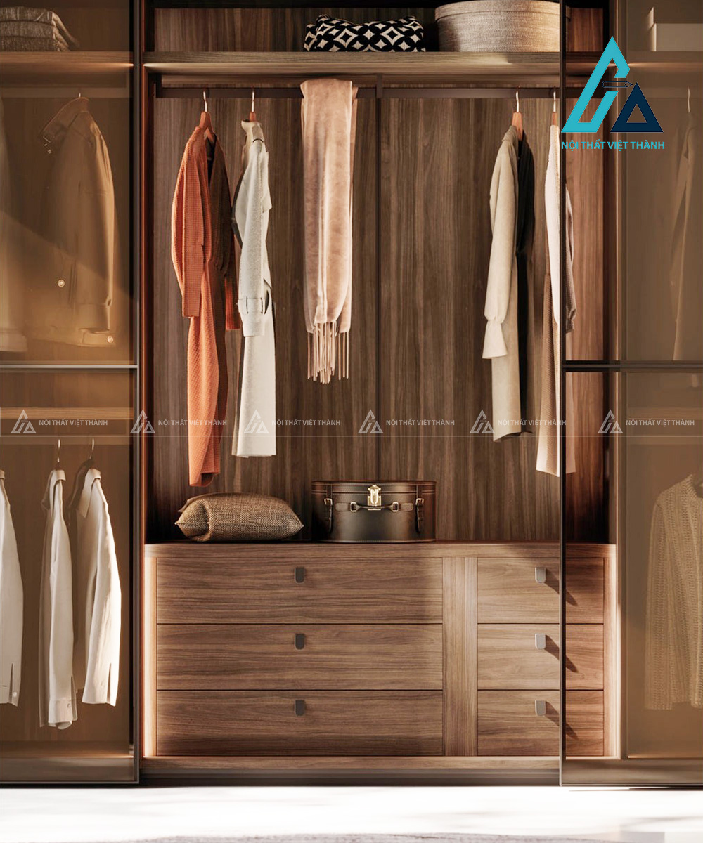 Tủ quần áo cánh kính trượt MDF cao cấp phong cách hiện đại sang trọng 1