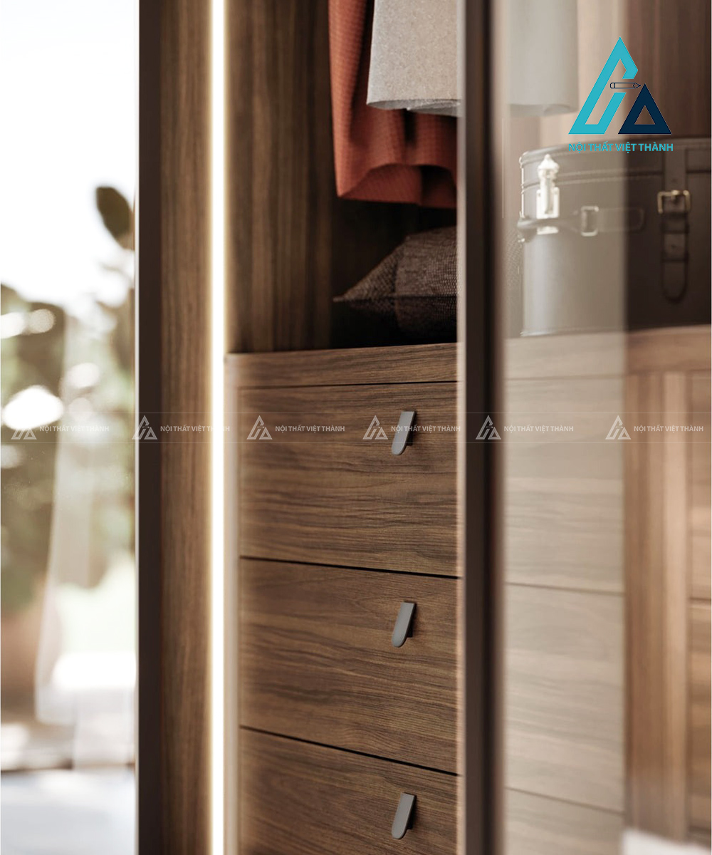 Tủ quần áo cánh kính trượt MDF cao cấp phong cách hiện đại sang trọng 3