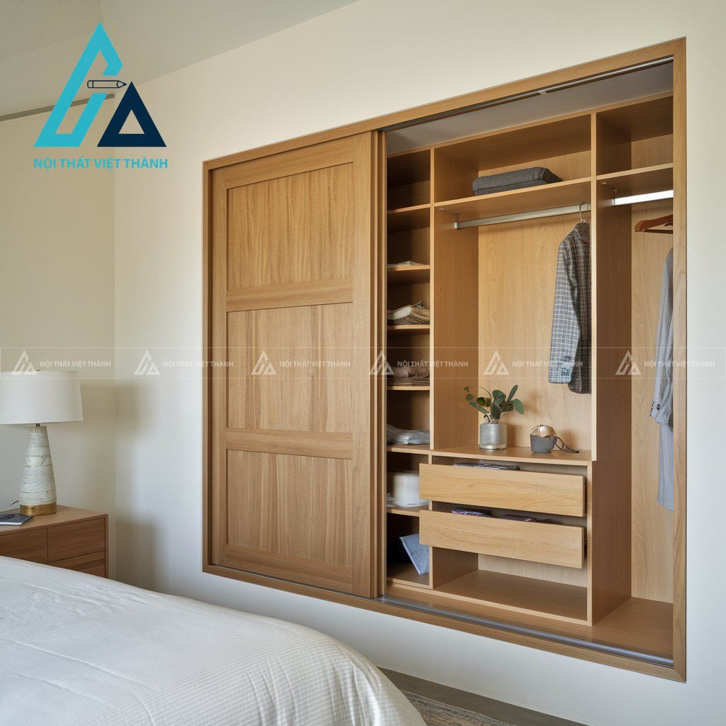 Tủ quần áo cửa lùa gỗ công nghiệp