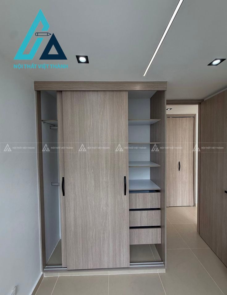 Tủ quần áo cửa lùa phong cách tối giản