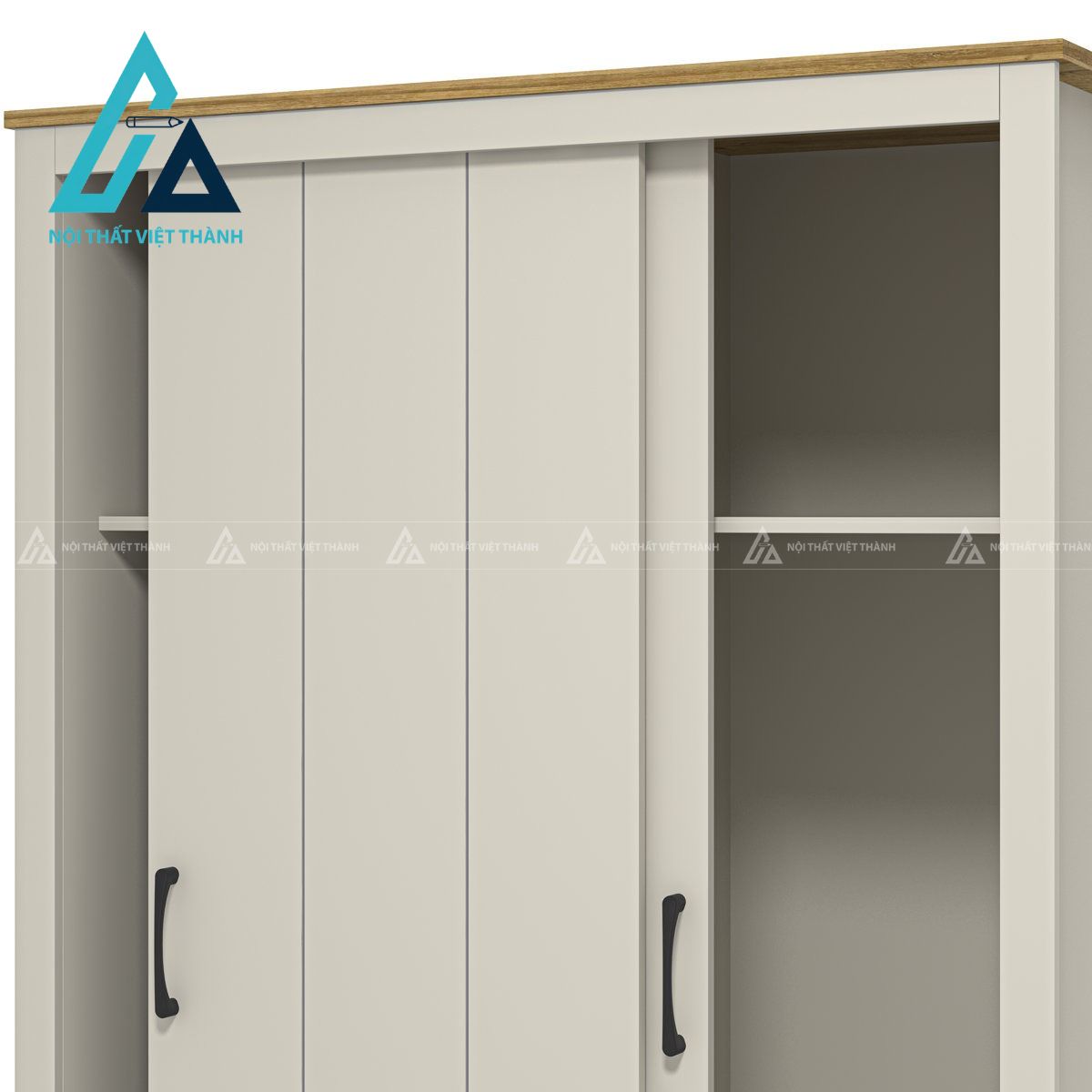 Tủ quần áo cửa lùa 2 cánh màu xám nhạt hiện đại tiết kiệm diện tích5,270,000 5