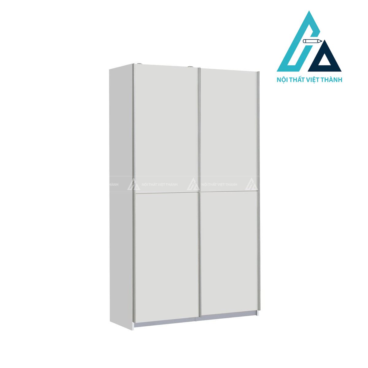 Tủ quần áo cửa lùa 2 cánh MDF màu trắng hiện đại tối ưu diện tích 4