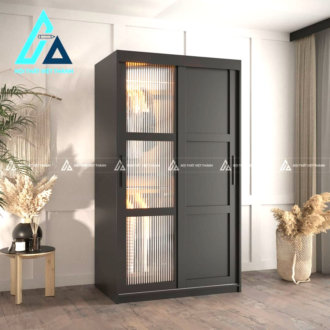 Tủ quần áo cửa lùa 2 cánh hiện đại tối ưu không gian sống