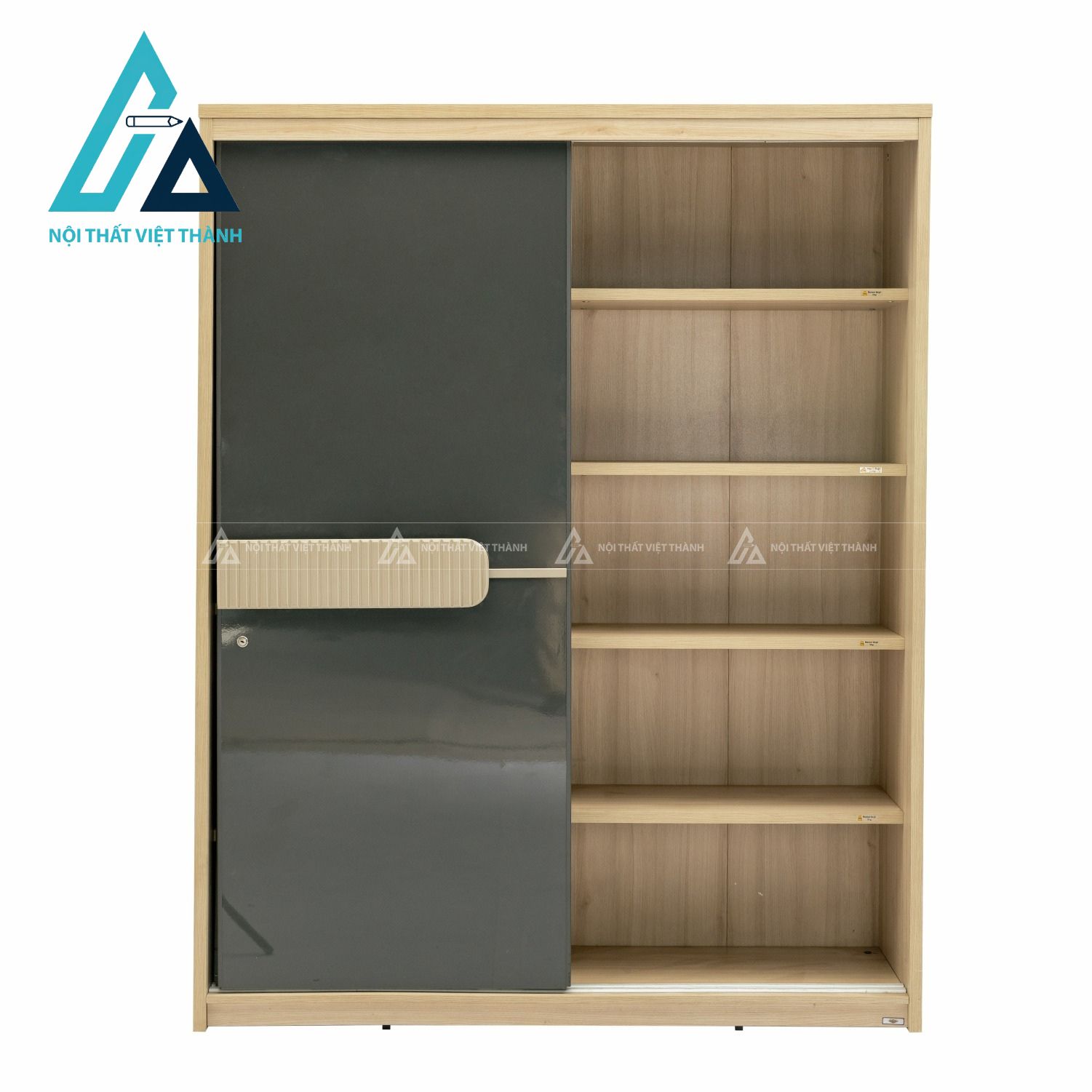 Tủ quần áo cửa lùa 2 cánh MDF phối màu hiện đại tối ưu không gian 3