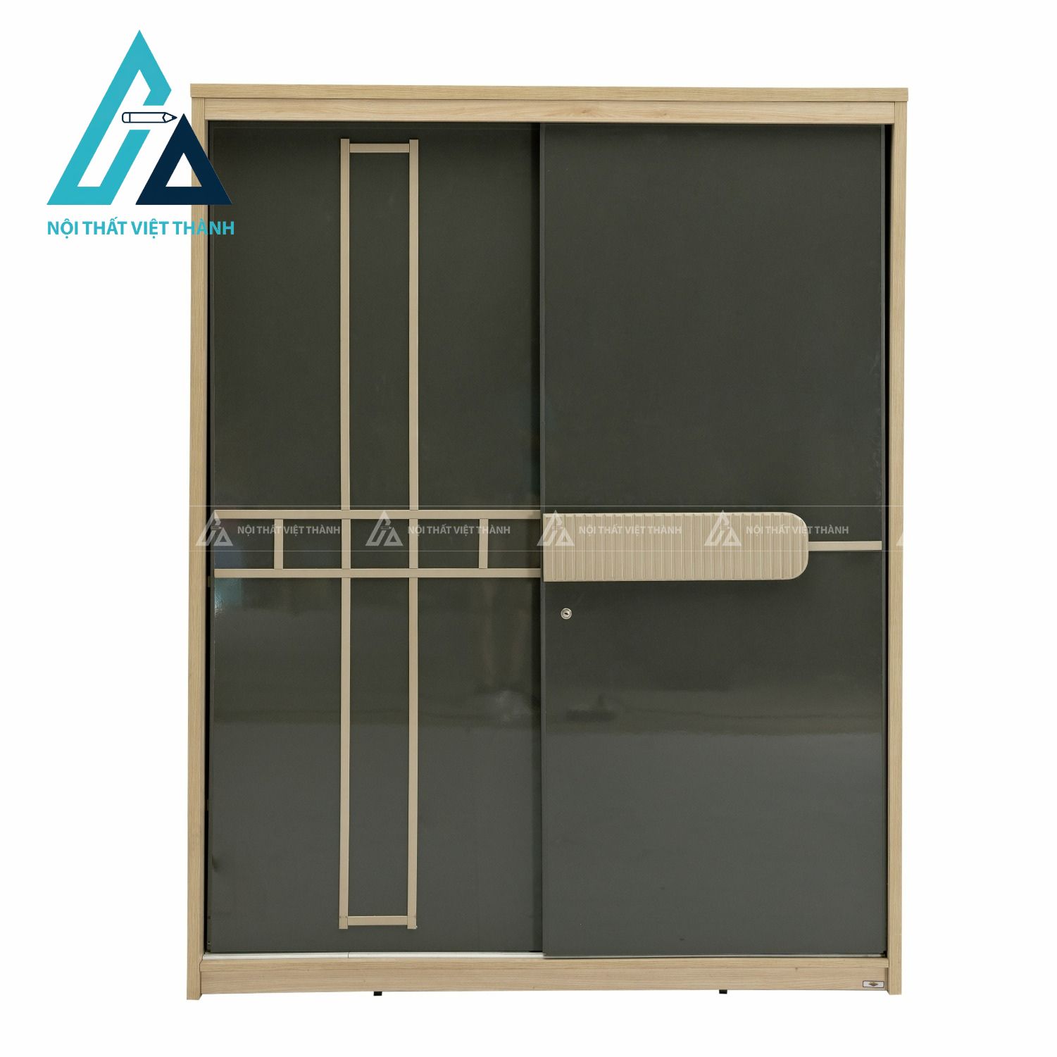 Tủ quần áo cửa lùa 2 cánh MDF phối màu hiện đại tối ưu không gian 4