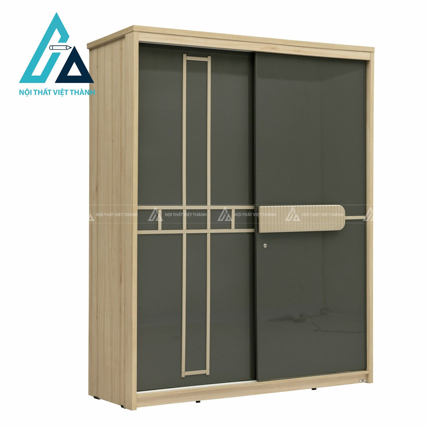 Tủ quần áo cửa lùa 2 cánh MDF phối màu hiện đại tối ưu không gian 5