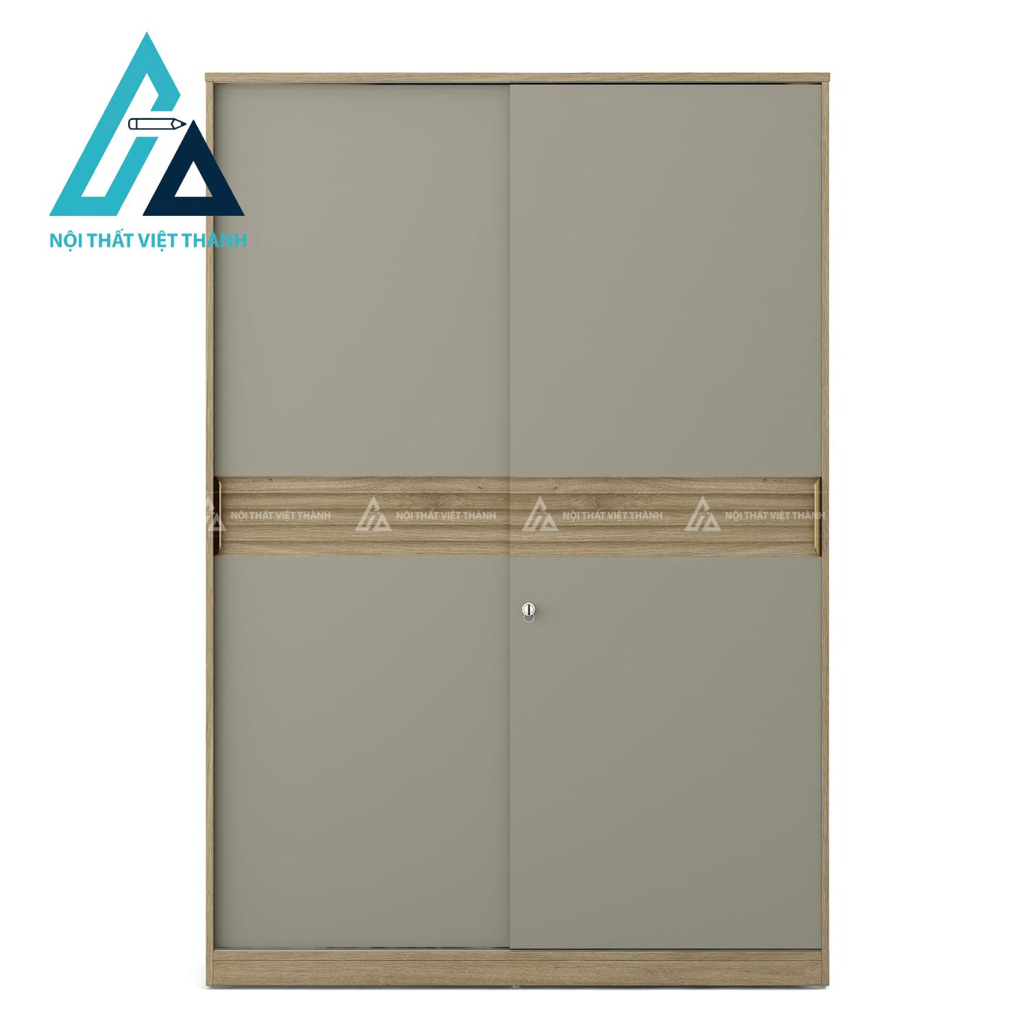 Tủ quần áo cửa lùa 2 cánh MDF vân gỗ Melamine hiện đại phối màu sang trọng 1