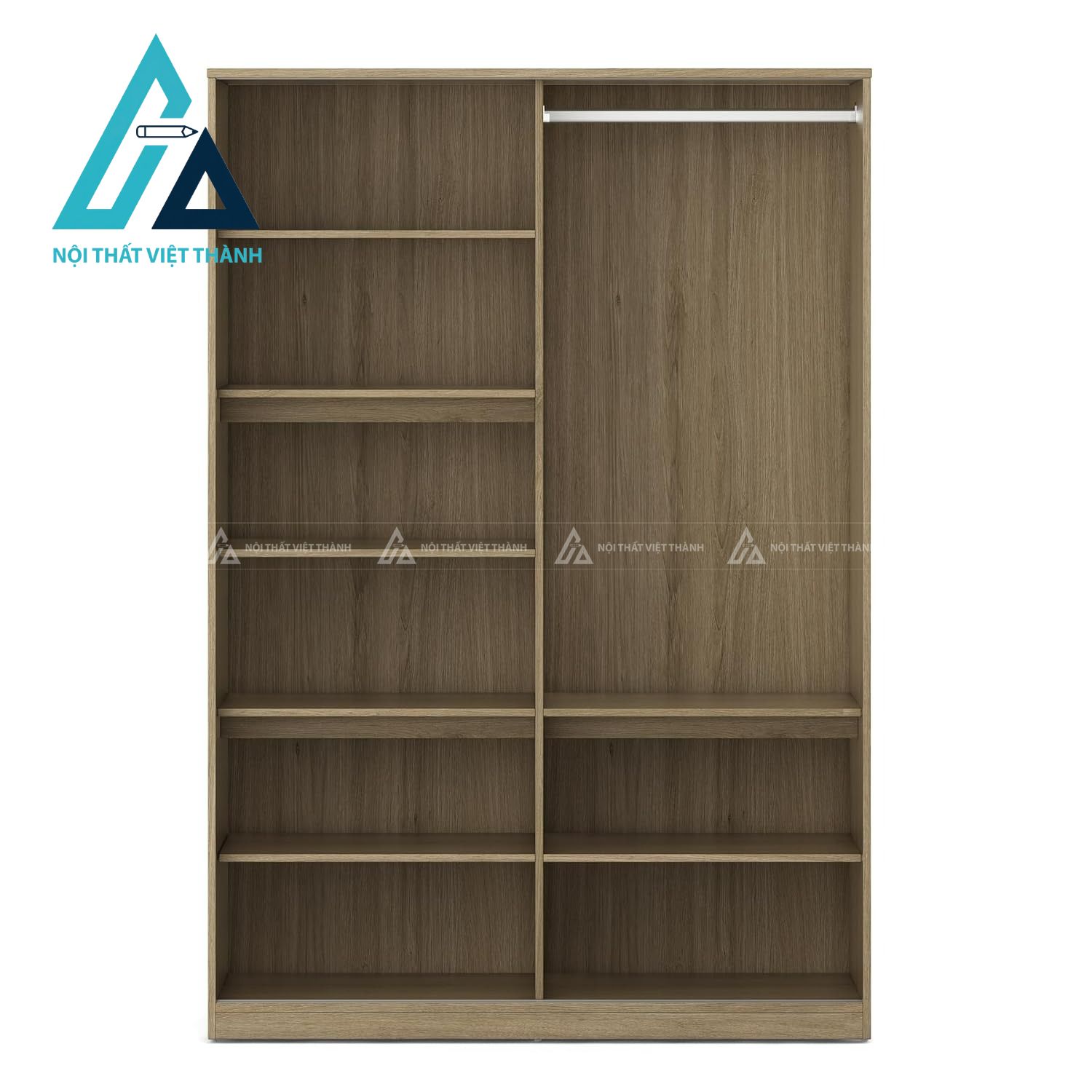 Tủ quần áo cửa lùa 2 cánh MDF vân gỗ Melamine hiện đại phối màu sang trọng 5
