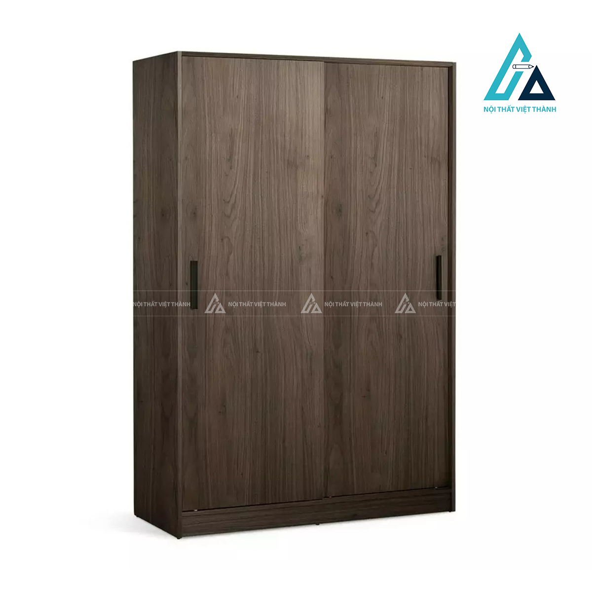 Tủ quần áo cửa lùa 2 cánh MDF vân gỗ óc chó hiện đại sang trọng 1