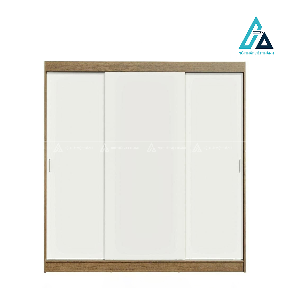 Tủ quần áo cửa lùa 3 cánh MDF phối nâu trắng hiện đại sang trọng 1