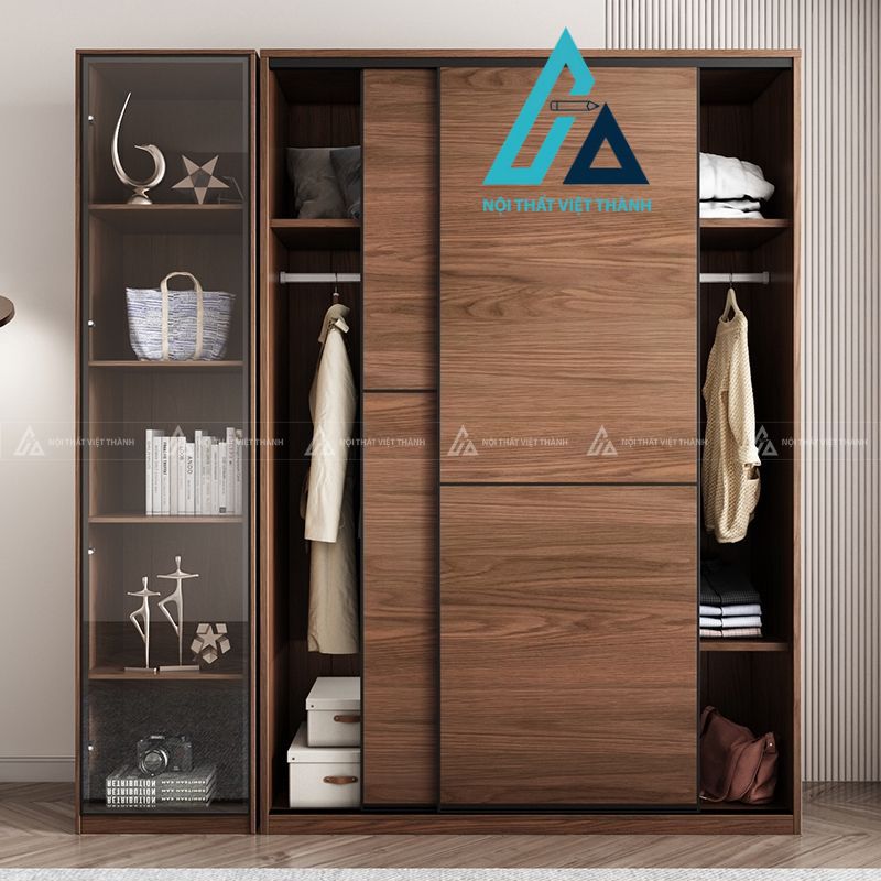 Tủ quần áo cửa lùa giúp tiết kiệm không gian hiệu quả.
