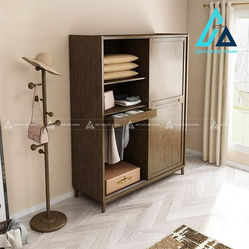 Tủ quần áo cửa lùa gỗ MDF hiện đại tối ưu không gian phòng ngủ 1