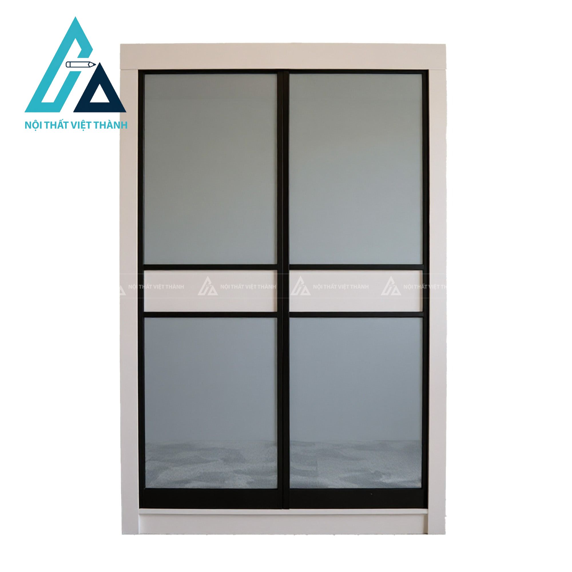 Tủ quần áo cửa lùa gỗ MDF màu trắng hiện đại tối ưu diện tích 2